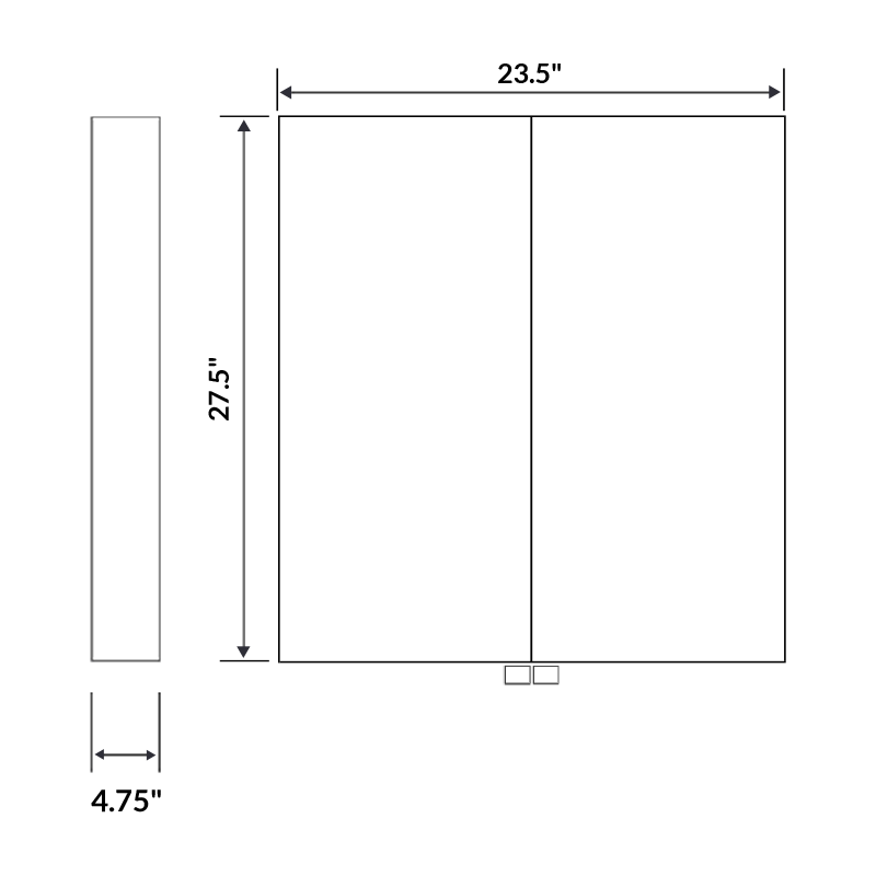 23 1/2 W x 27 1/2 H Mirrored Medicine Cabinet LMC2-24 - Mirrors