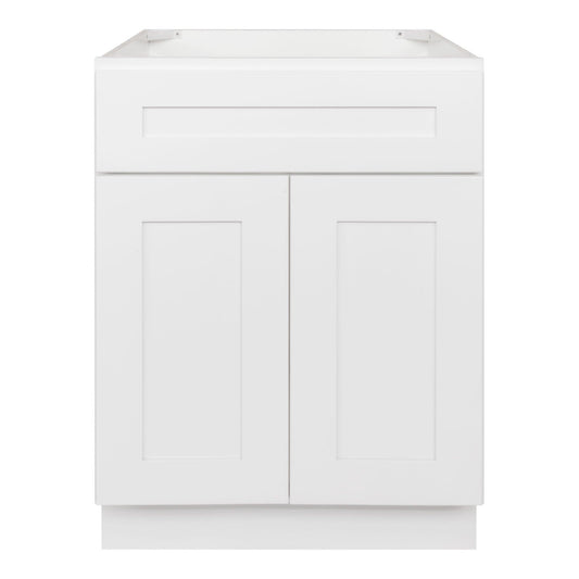 24 W x 21 D x 34.5 H Vanity Sink Base Cabinet - Alpina White - Bathroom Vanities