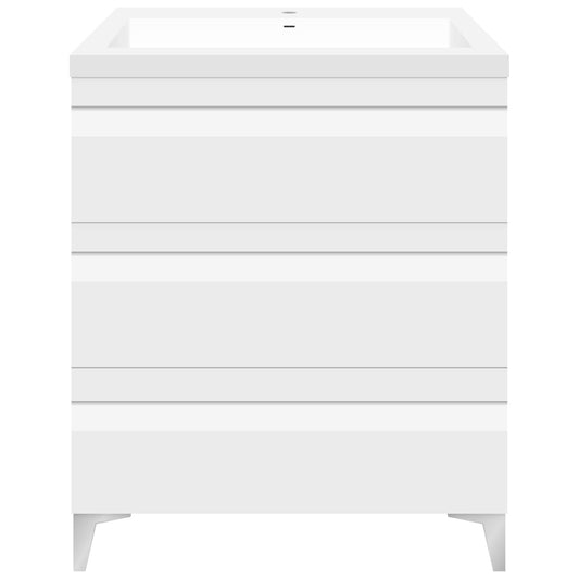 30’’ W Freestanding Modern White Vanity LV8B-30W with Square Sink Top - Bathroom Vanities