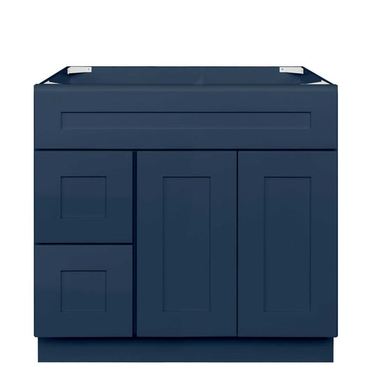 36 in W x 34 1/2 in H x 21 in D Vanity Sink Base Cabinet with Left Drawers Danbury Blue - Bathroom Vanities