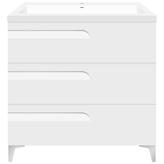 36’’ Wall mount Single Sink Bathroom Vanity in White Gloss with Square Counter Top Top LV7B-36W - Bathroom Vanities