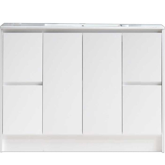 48’’ Freestanding Bathroom Vanity in White Gloss with White Single Sink Top LV19 48W Bathroom Vanities