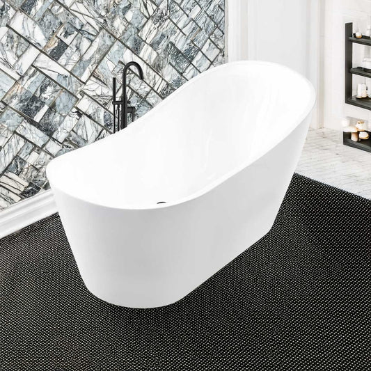 54’’ Freestanding Acrylic Bathtub with Overflow and Side Drain LTF6 - Bathtubs