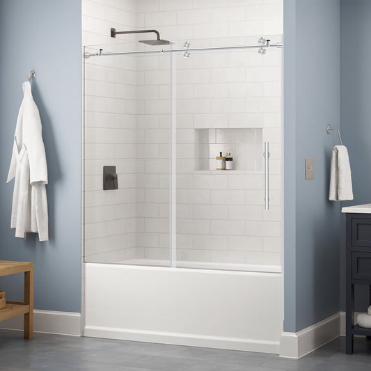 56-60 W x 62 H Sliding Bathtub Door ULTRA-D Chrome - Shower Doors