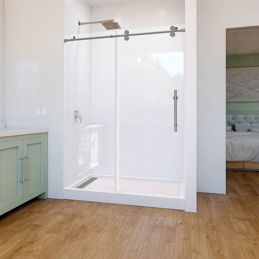 56-60 W x 79 H Sliding Shower Door ULTRA-D Brushed Nickel - Shower Doors
