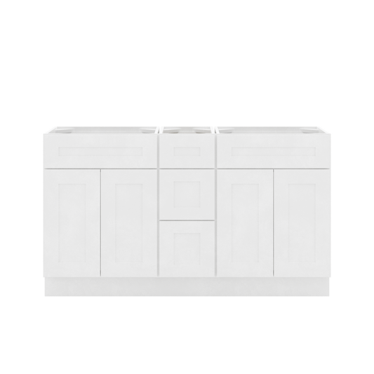 60’’W x 21’’D x 34.5’’H Double Vanity Alpina White Bathroom Vanities