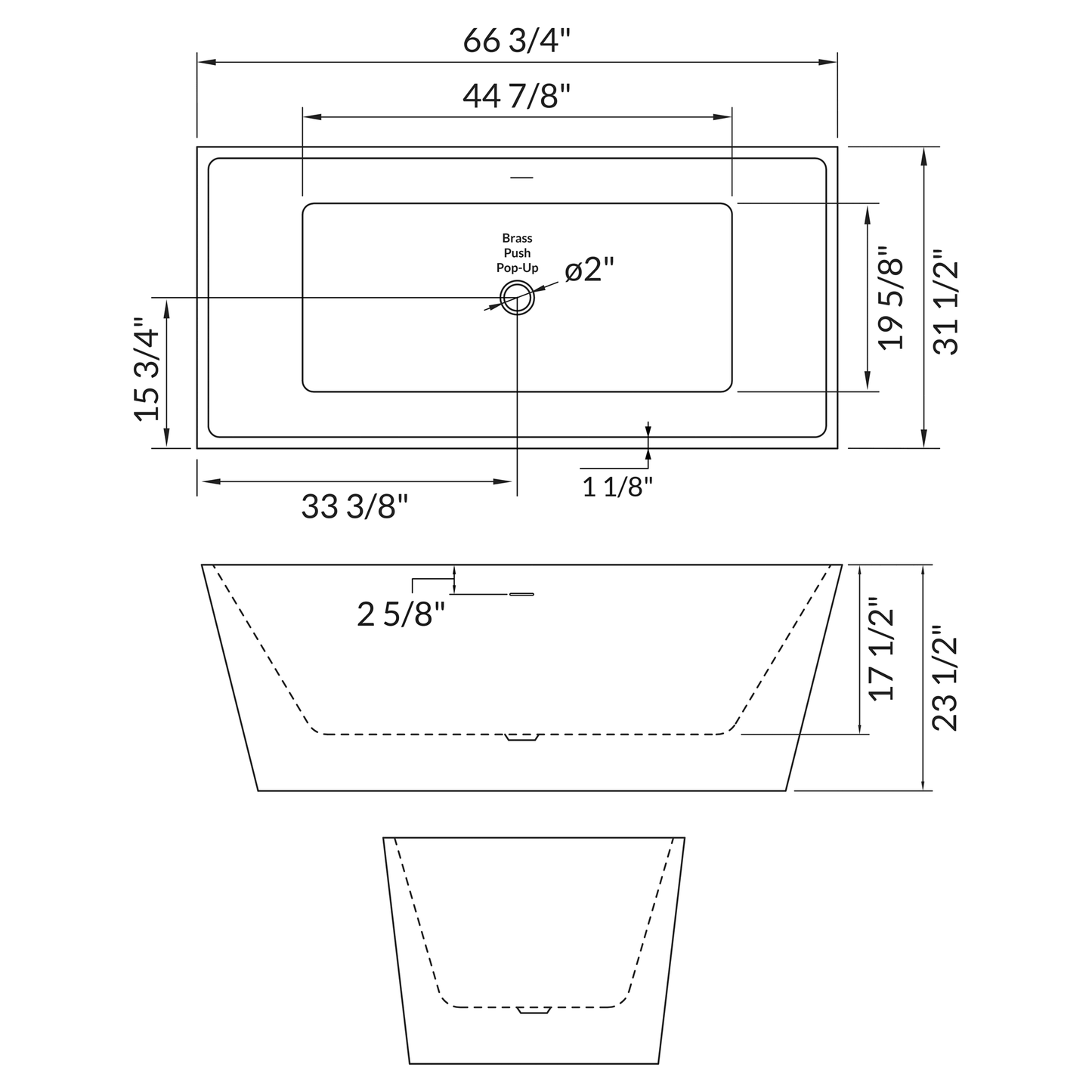 Freestanding Acrylic Bathtub LTF4.