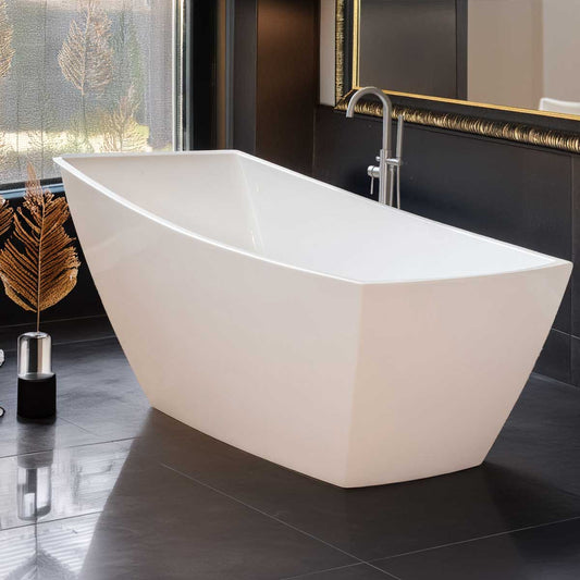 67’’ Freestanding Acrylic Bathtub with Overflow and Side Drain LTF5 - Bathtubs