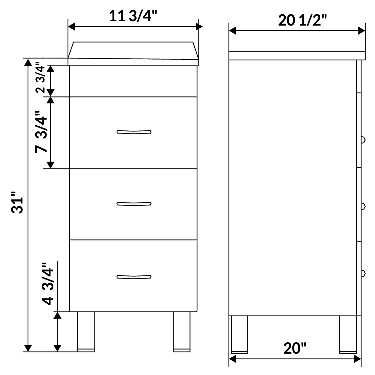 72 White Vanity Set - Two 36 Sink Bases (LV4-C12-72-W)