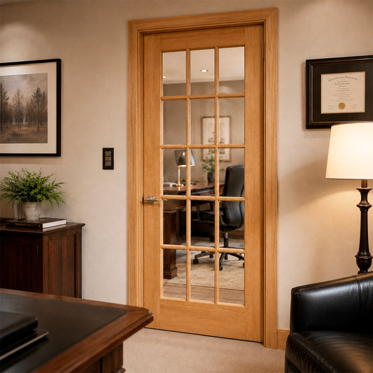 36 x 80 in. 15-Lite Clear Glass Pine Interior Door Slab