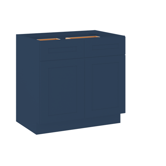 Base Kitchen Cabinet B36 Danbury Blue LessCare 36 in. width 34.5 in. height 24 in. depth - Kitchen Cabinets
