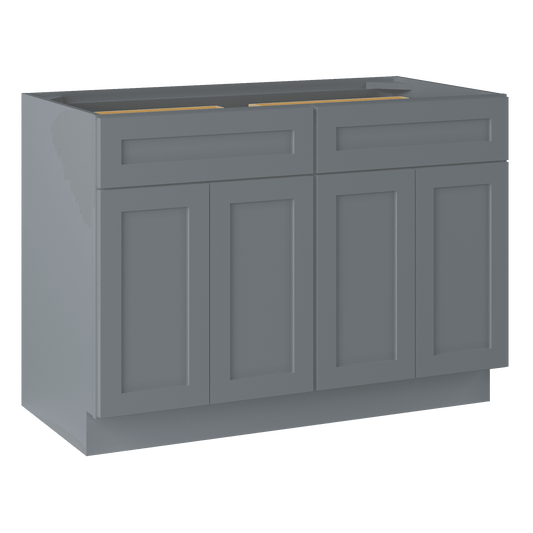 Base Kitchen Cabinet B48 Colonial Gray LessCare 48 in. width 34.5 in. height 24 in. depth - Kitchen Cabinets