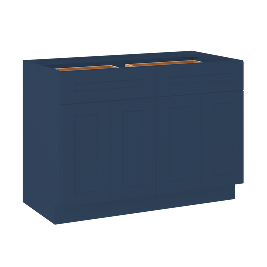 Base Kitchen Cabinet B48 Danbury Blue LessCare 48 in. width 34.5 in. height 24 in. depth - Kitchen Cabinets