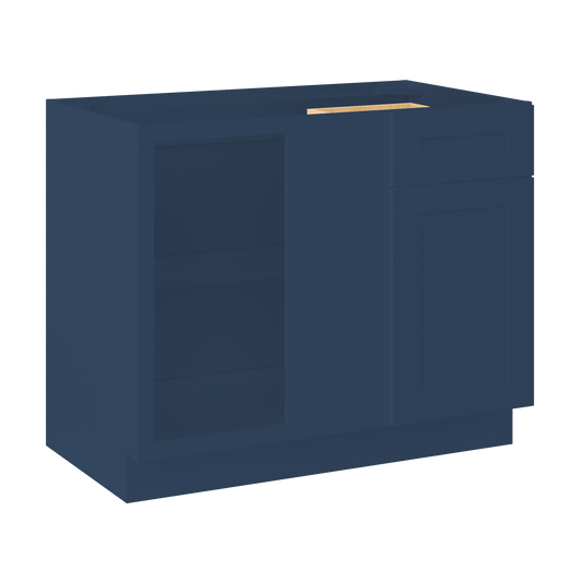 Blind Corner Base Kitchen Cabinet SCB42 Danbury Blue LessCare 42 in. width 34.5 in. height 24 in. depth - Kitchen