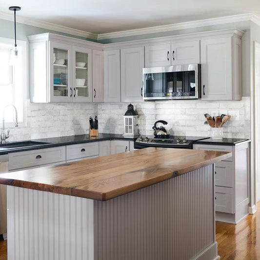 Fabuwood Allure Fusion Nickel Recessed Panel Grey Door Sample - Kitchen Cabinets