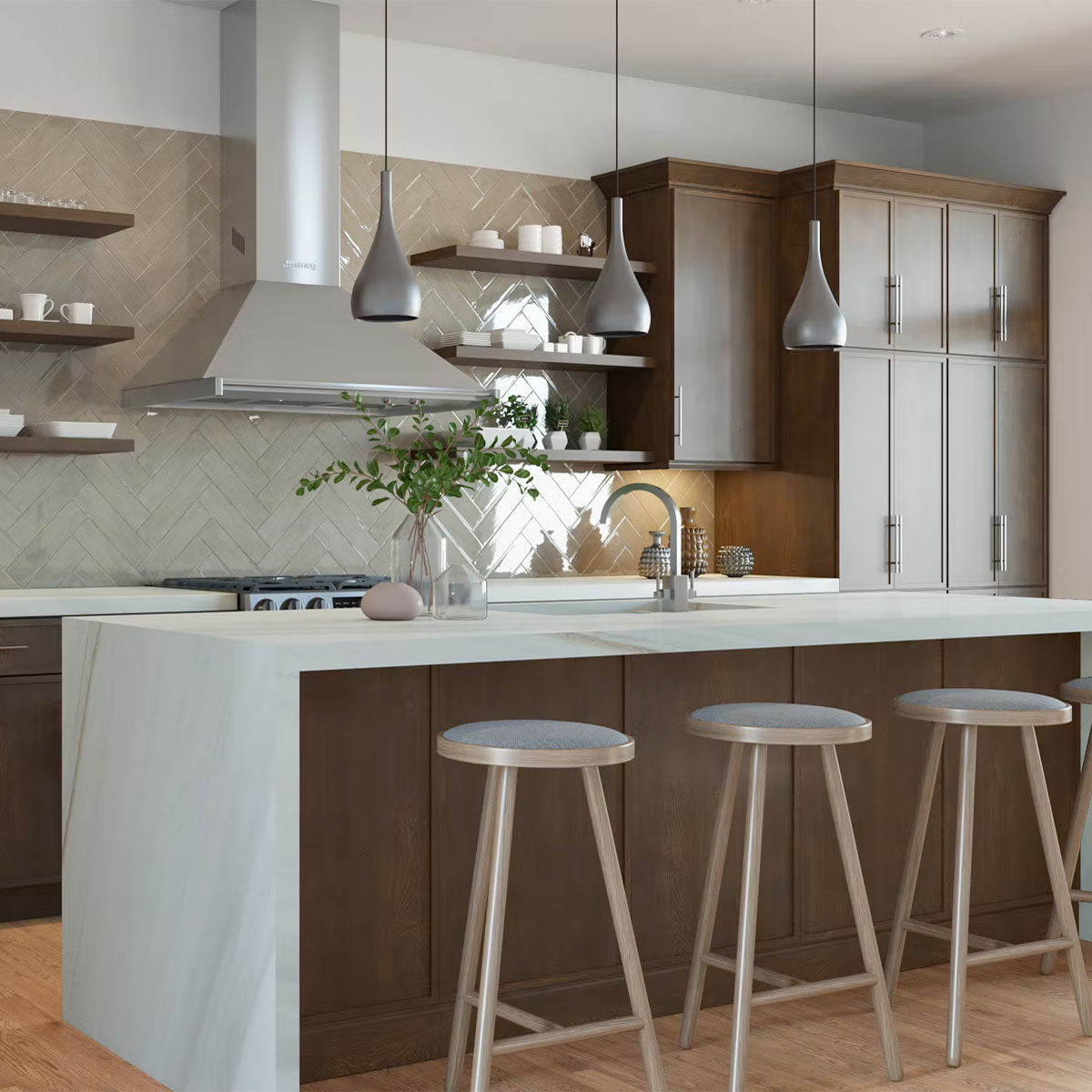 Fabuwood Allure Luna Kona Shaker Brown Door Sample - Kitchen Cabinets