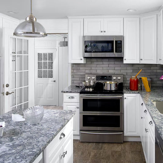 Fabuwood Value Premium Hallmark Frost Recessed Panel White Door Sample - Kitchen Cabinets