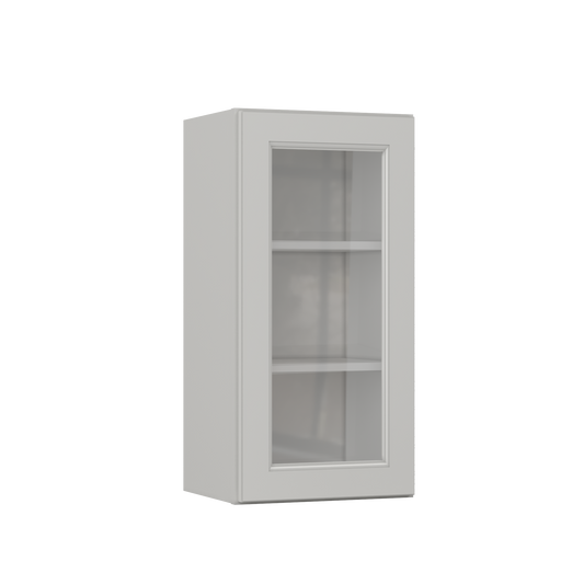 Frosted Glass Door Wall Kitchen Cabinet WMD1530 15 in. width 30 in. height 12 in. depth - Milan Pearl - Kitchen Cabinets