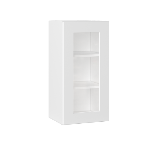 Frosted Glass Door Wall Kitchen Cabinet WMD1530 Alpina White LessCare 15 in. width 30 in. height 12 in. depth - Kitchen