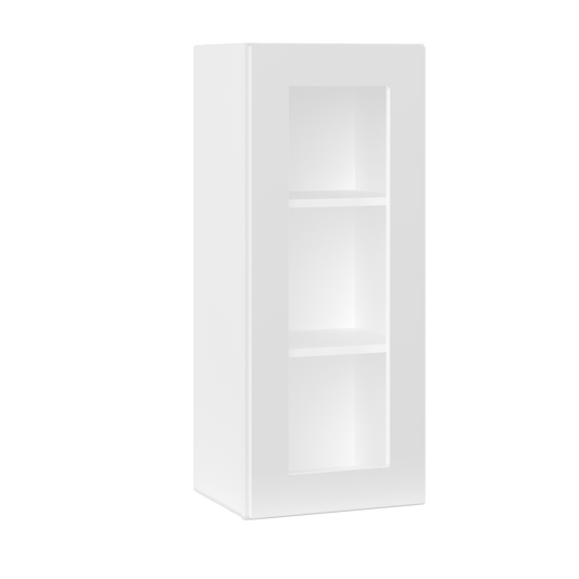 Frosted Glass Door Wall Kitchen Cabinet WMD1536 Alpina White LessCare 15 in. width 36 in. height 12 in. depth - Kitchen