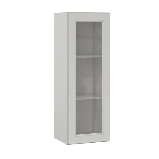 Frosted Glass Door Wall Kitchen Cabinet WMD1542 Milan Pearl 15 in. width 42 in. height 12 in. depth - Kitchen Cabinets