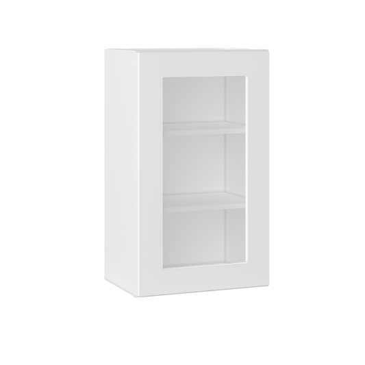 Frosted Glass Door Wall Kitchen Cabinet WMD1830 Alpina White LessCare 18 in. width 30 in. height 12 in. depth - Kitchen