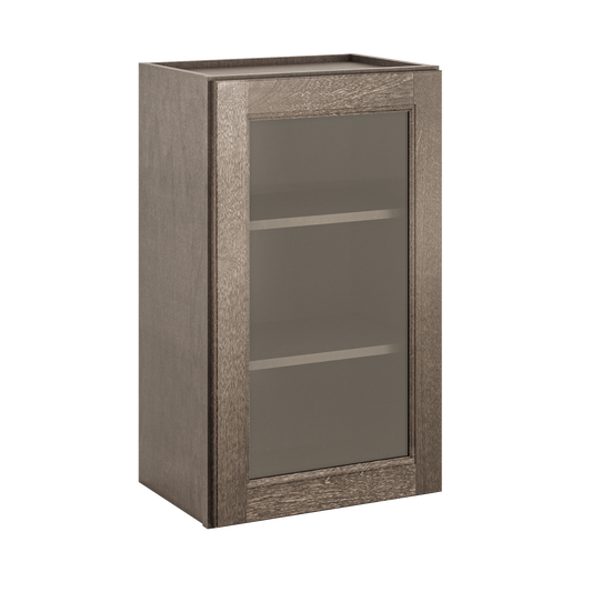 Frosted Glass Door Wall Kitchen Cabinet WMD1830 Milan Slate 18 in. width 30 in. height 12 in. depth - Kitchen Cabinets
