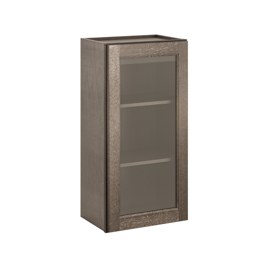 Frosted Glass Door Wall Kitchen Cabinet WMD1836 Milan Slate 18 in. width 36 in. height 12 in. depth - Kitchen Cabinets