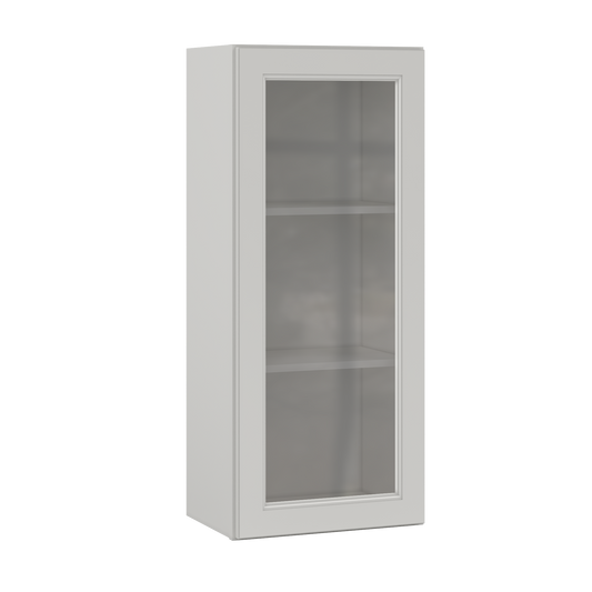 Frosted Glass Door Wall Kitchen Cabinet WMD1842 Milan Pearl 18 in. width 42 in. height 12 in. depth - Kitchen Cabinets