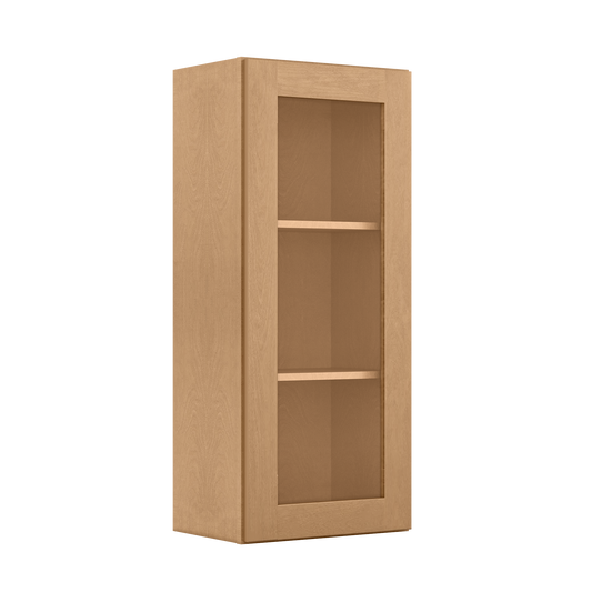 Frosted Glass Door Wall Kitchen Cabinet WMD1842 Shaker Toffee 18 in. width 42 in. height 12 in. depth - Kitchen Cabinets