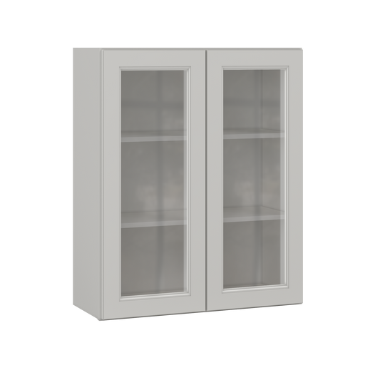 Frosted Glass Door Wall Kitchen Cabinet WMD3036 Milan Pearl 30 in. width 36 in. height 12 in. depth - Kitchen Cabinets