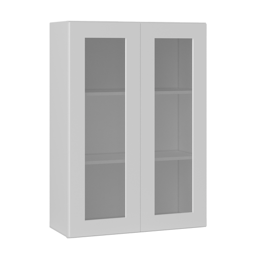 Frosted Glass Door Wall Kitchen Cabinet WMD3042 Alpina White LessCare 30 in. width 42 in. height 12 in. depth - Kitchen