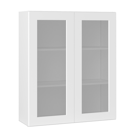Frosted Glass Door Wall Kitchen Cabinet WMD3642 Alpina White LessCare 36 in. width 42 in. height 12 in. depth - Kitchen