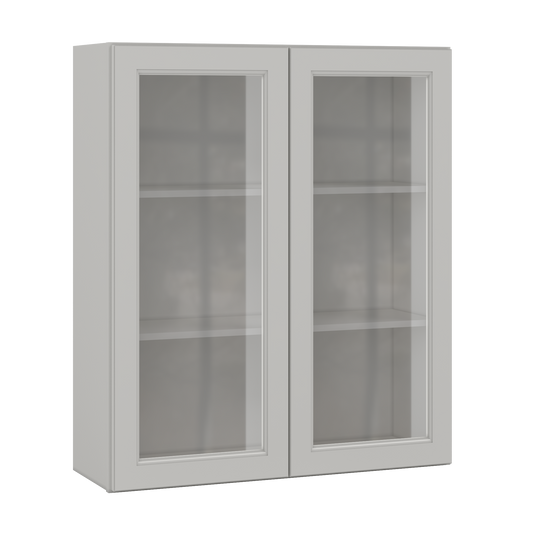 Frosted Glass Door Wall Kitchen Cabinet WMD3642 Milan Pearl 36 in. width 42 in. height 12 in. depth - Kitchen Cabinets