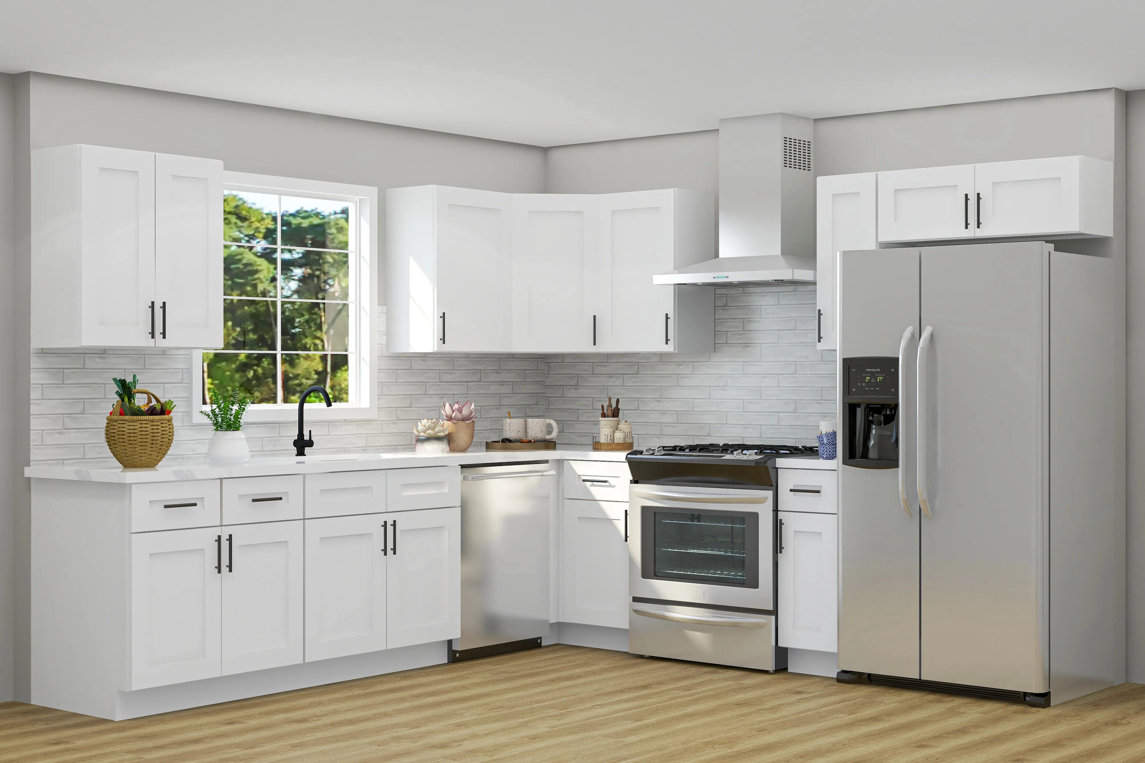 Lesscare Alpina Shaker White Kitchen Cabinets