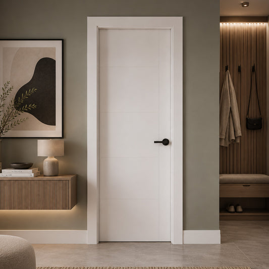 28 in. x 80 in. Berkley Honeycomb Core Primed White MDF Prehung Interior Door