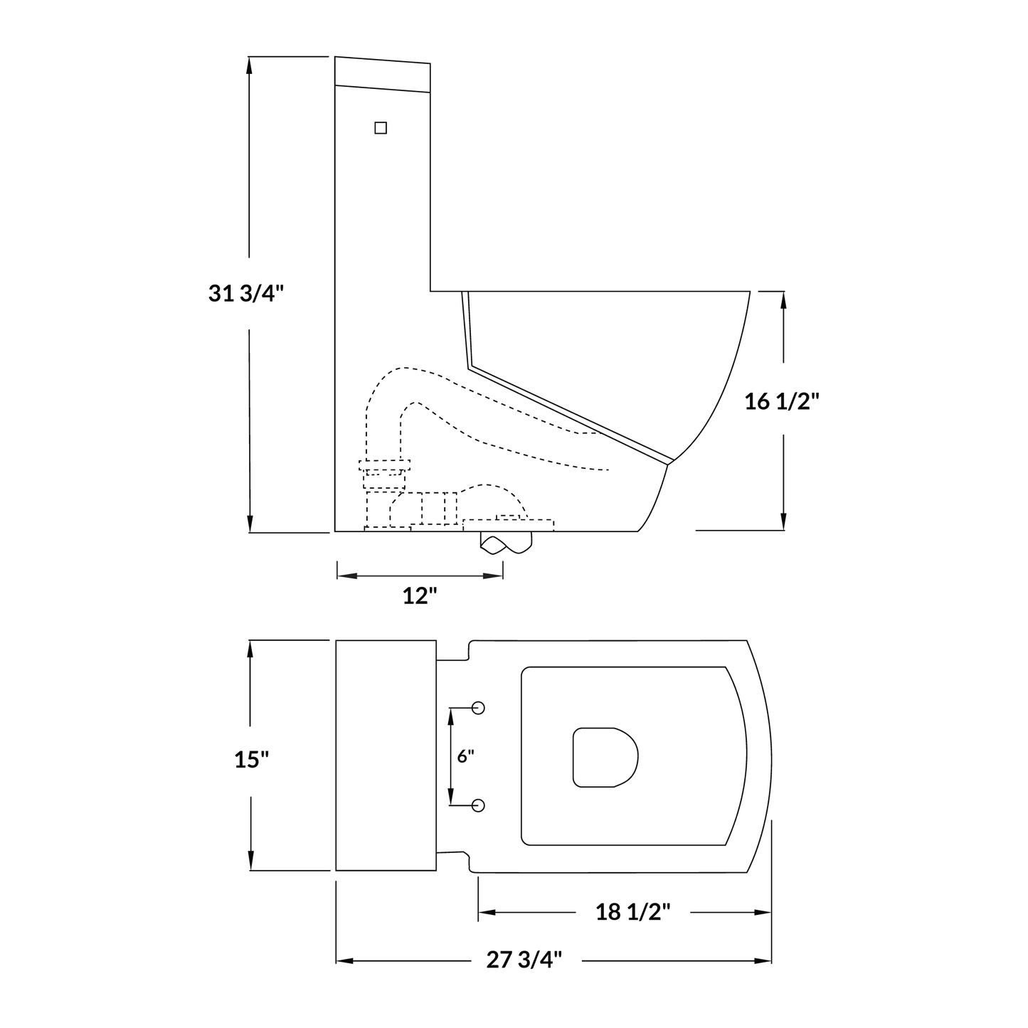 Dual Flush One Piece Modern LT5 Toilet.