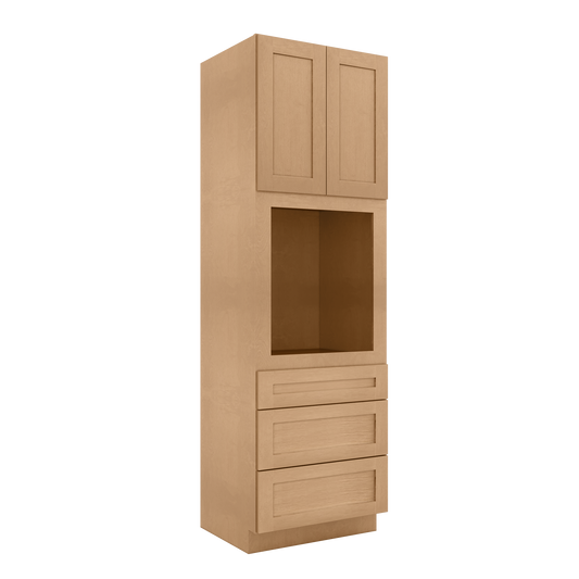 Oven Kitchen Cabinet OC3096 Shaker Toffee LessCare 30 in. width 96 in. height 24 in. depth - Kitchen Cabinets