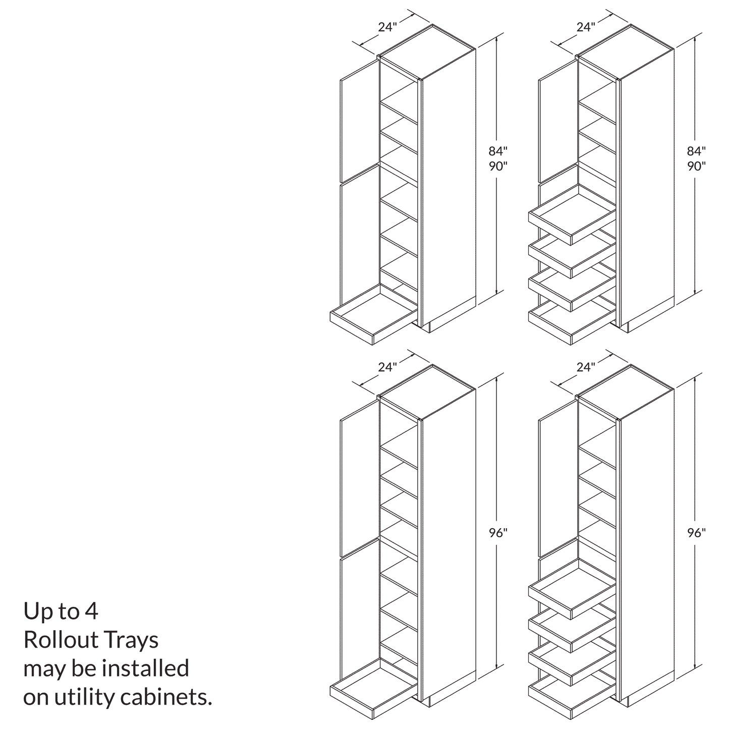 Rollout Cabinetry Drawer Upgrade for 15’’W Cabinet - Kitchen Cabinets