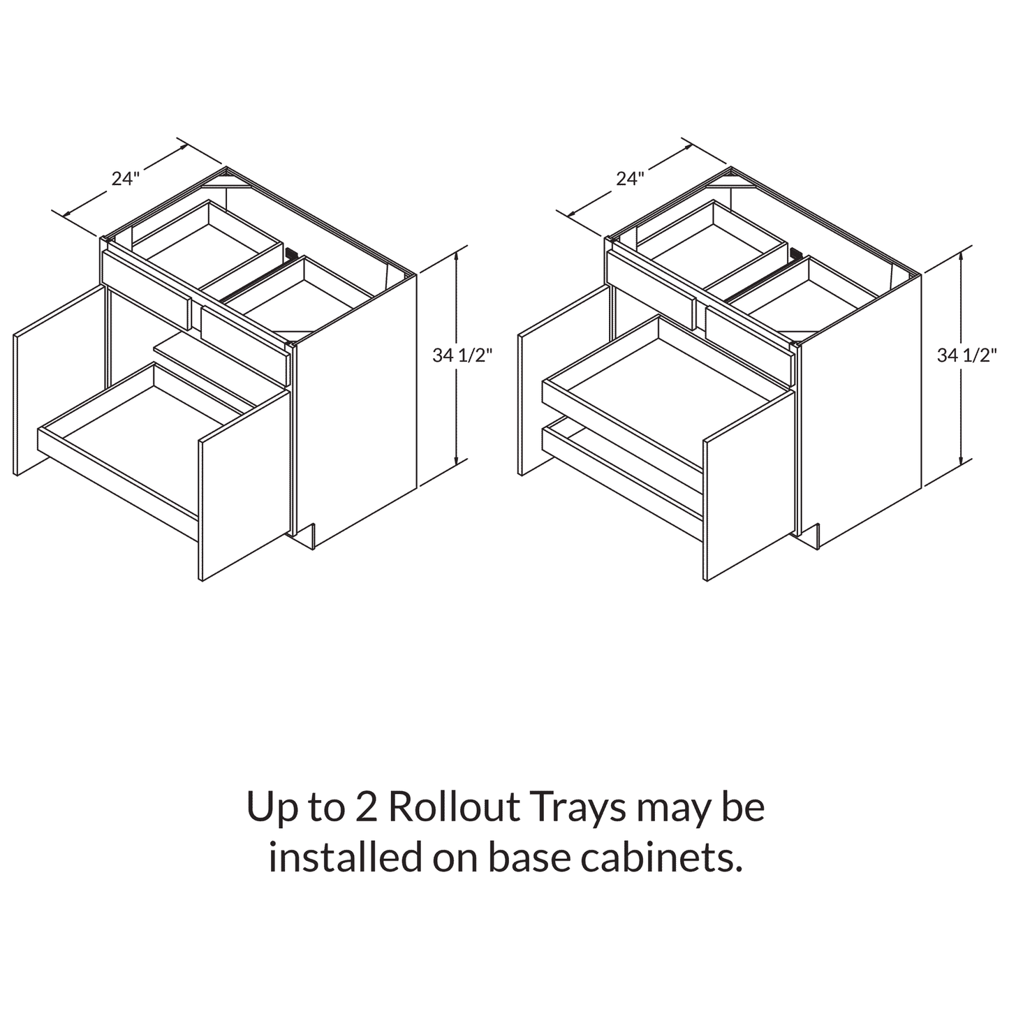 Rollout Cabinetry Drawer Upgrade for 36’’W Cabinet - Kitchen Cabinets