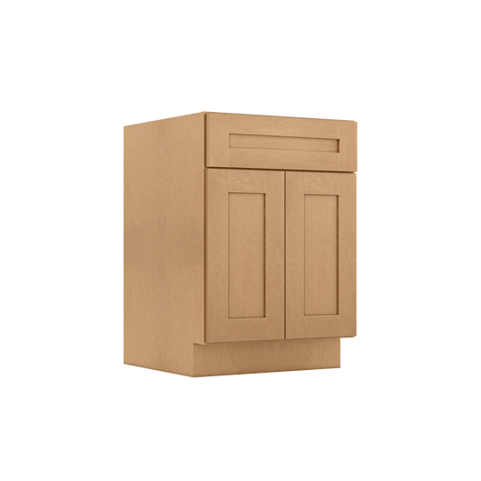 Sink Base Kitchen Cabinet SB24 Shaker Toffee LessCare 24 in. width 34.5 in. height 24 in. depth - Kitchen Cabinets