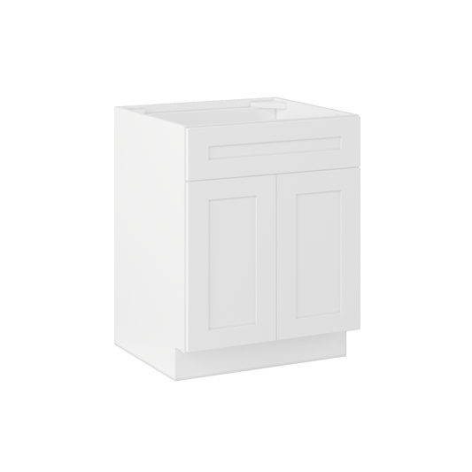 Sink Base Kitchen Cabinet SB27 Alpina White LessCare 27 in. width 34.5 in. height 24 in. depth - Kitchen Cabinets