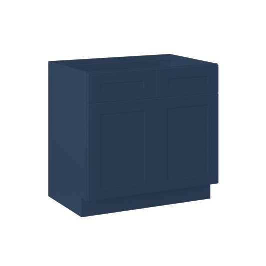 Sink Base Kitchen Cabinet SB36 Danbury Blue LessCare 36 in. width 34.5 in. height 24 in. depth - Kitchen Cabinets