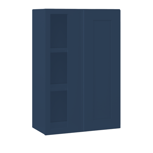 Square Corner Wall Blind Reversible Kitchen Cabinet SC2436 Danbury Blue LessCare 24 in. width 36 in. height 12 in.