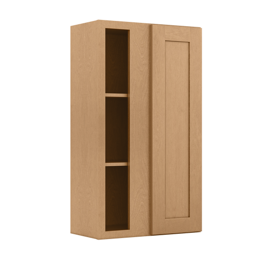 Square Corner Wall Blind Reversible Kitchen Cabinet SC2442 Shaker Toffee LessCare 24 in. width 42 in. height 12 in.