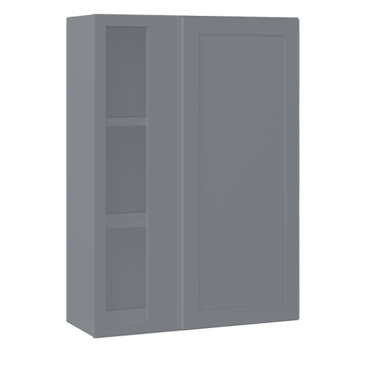Square Corner Wall Blind Reversible Kitchen Cabinet SC3042 Colonial Gray LessCare 30 in. width 42 in. height 12 in.