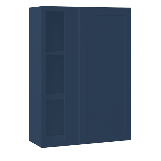 Square Corner Wall Blind Reversible Kitchen Cabinet SC3042 Danbury Blue LessCare 30 in. width 42 in. height 12 in.