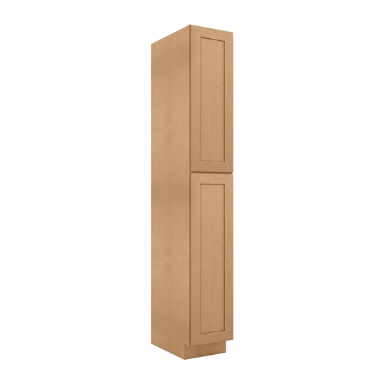 Utility Kitchen Cabinet U1596 Shaker Toffee LessCare 15 in. width 96 in. height 24 in. depth - Kitchen Cabinets