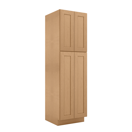 Utility Kitchen Cabinet U2484 Shaker Toffee LessCare 24 in. width 84 in. height 24 in. depth - Kitchen Cabinets
