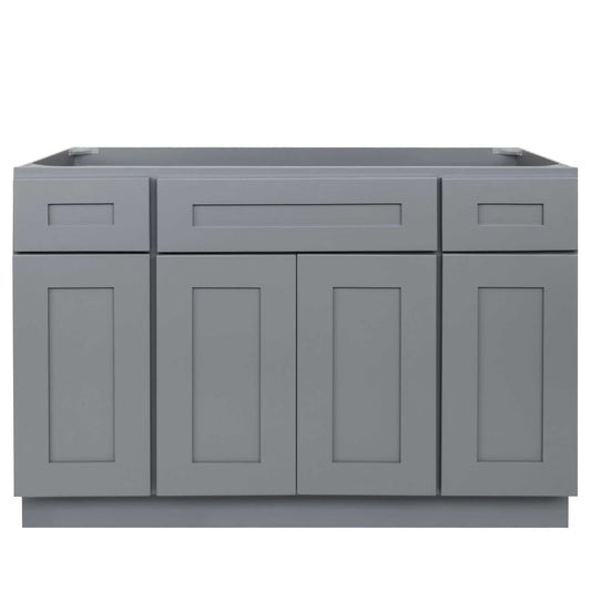 48 W x 21 D x 34.5 H Vanity Sink Base Cabinet - Colonial Gray